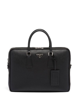 Saffiano leather briefcase