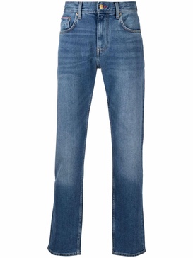 straight-leg denim jeans