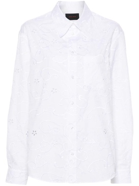 cut-out floral-detailing cotton shirt