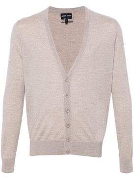 V-neck wool cardigan