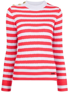 striped cable knit jumper