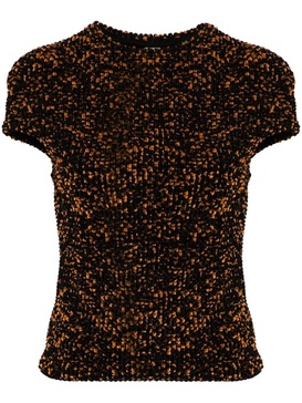 tortoiseshell-effect chenille top 