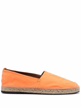 orange leather espadrilles