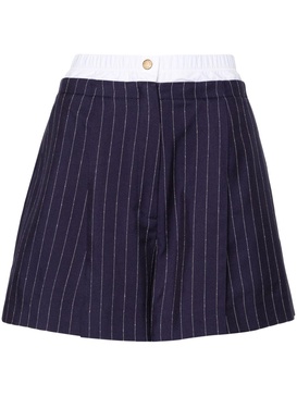 pinstriped double-waist boxer shorts