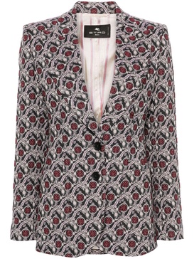 patterned-jacquard blazer