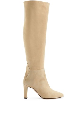 100mm panelled knee-high boots