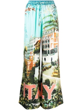 From Sorrento With Love graphic-print palazzo pants