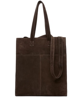 panelled suede tote bag