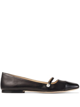 Elisa pearl-embellished patent-leather ballet flats