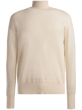 monogram-jacquard roll-neck jumper