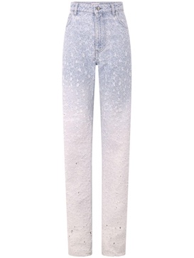 distressed ombré straight-leg jeans