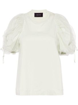 tulle-insert cotton T-shirt