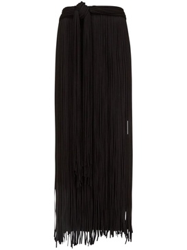 fringed midi skirt