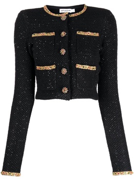 bead-embellished cropped cardigan