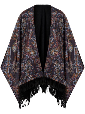 paisley-print silk cape