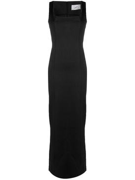 square-neck slim-cut gown