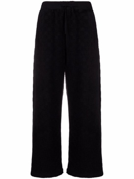 monogram jacquard wide-leg trousers