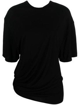 draped-detail short-sleeve T-shirt