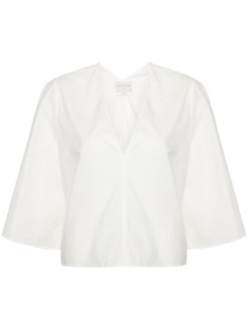 poplin bell-sleeves blouse