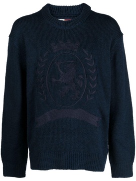 logo-embroidered crew-neck jumper 