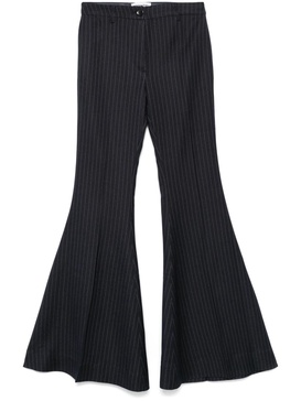 pinstripe flared trousers