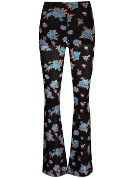 floral-print flared leggings