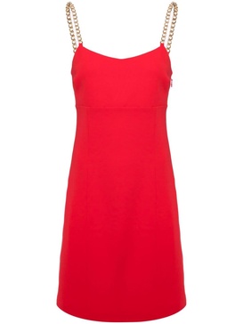 chain-strap crepe slip dress