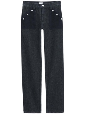 contrasting-pocket straight-leg jeans