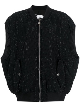 rhinestone-embellished padded gilet