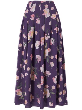 floral-print midi skirt