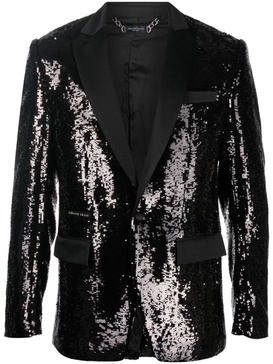 sequin single-breasted blazer