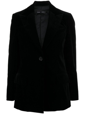 single-breasted velvet blazer