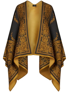 paisley-print wool cape