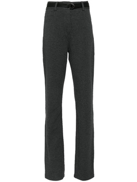 high-waisted boot-cut trousers