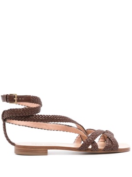 braided leather sandals