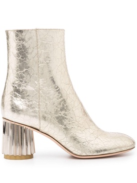 75mm metallic-cracked ankle boots