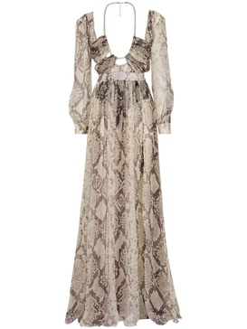 snakeskin-print silk maxi dress