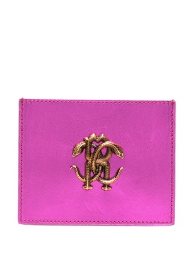 monogram-plaque leather cardholder