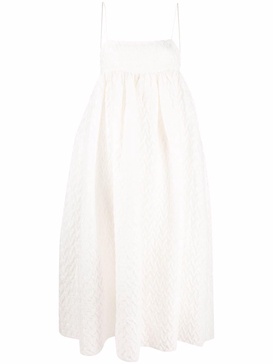 Beth pleated empire-line dress