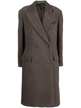 curly-texture wool-blend coat