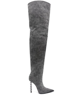 Jagger 125mm denim knee boots