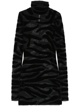 Tiger-print velvet minidress