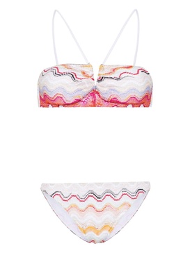 Wave knitted V-wire bikini top