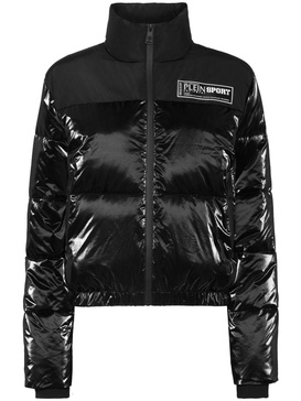 logo-print pufer jacket