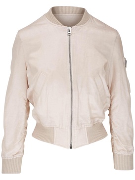 zip-up linen bomber jacket