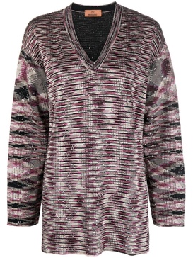 zigzag V-neck jumper