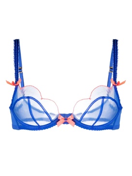 Blue Lorna Underwired Tulle Bra