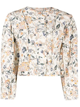 floral-print cropped jacket