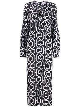 Gaia tile-print maxi dress