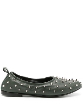 Milly spike-stud leather ballerina shoes